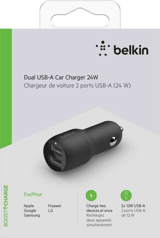 Belkin Dual USB-A Car Charger