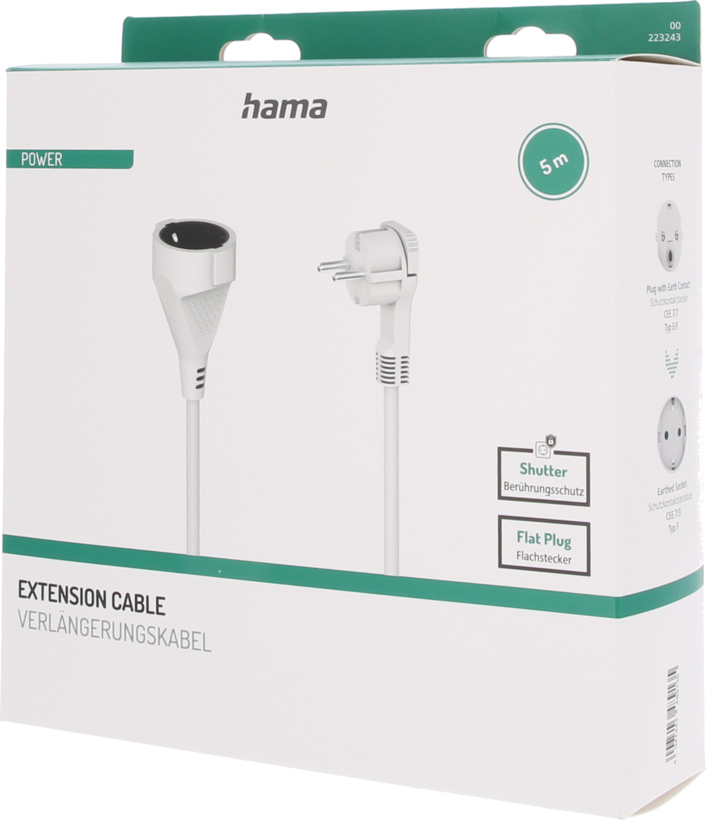 Power Cable Local/m Flush - Local/f 5m W