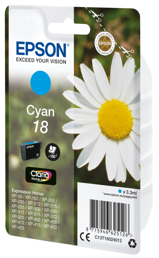 Encre Epson 18 Claria Home, cyan