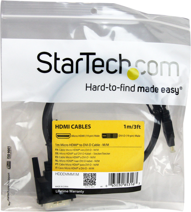 StarTech Micro HDMI - DVI-D Cable 1m
