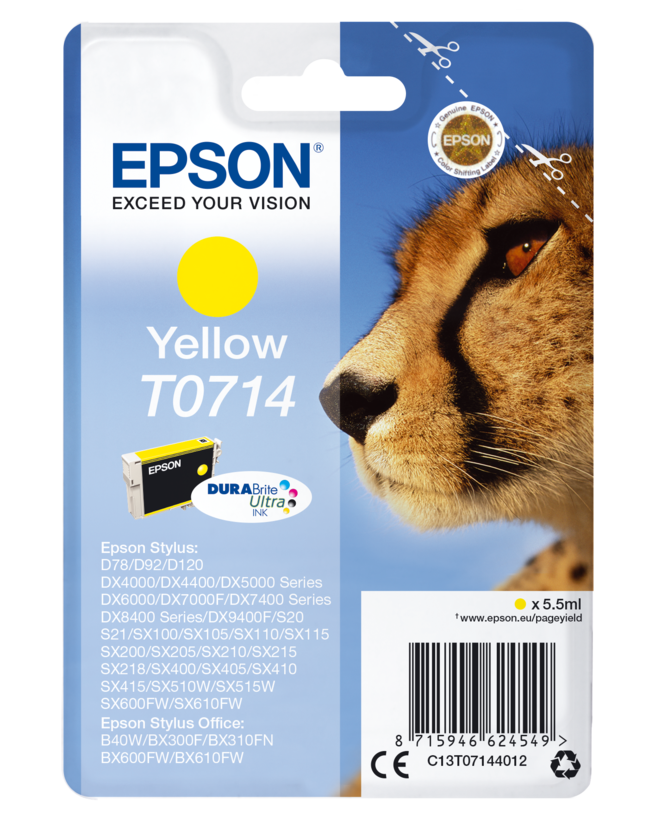 Epson T0714 tinta, sárga