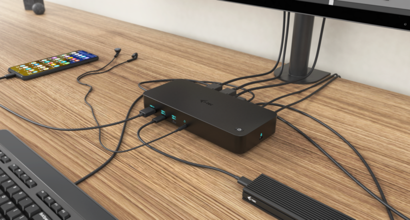 i-tec USB-C/A - 2xDisplayPort+HDMI Dock