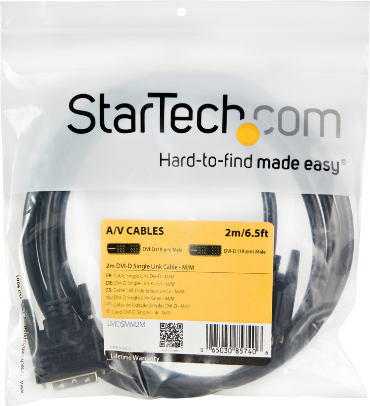 Câble DVI-D StarTech SingleLink, 2 m