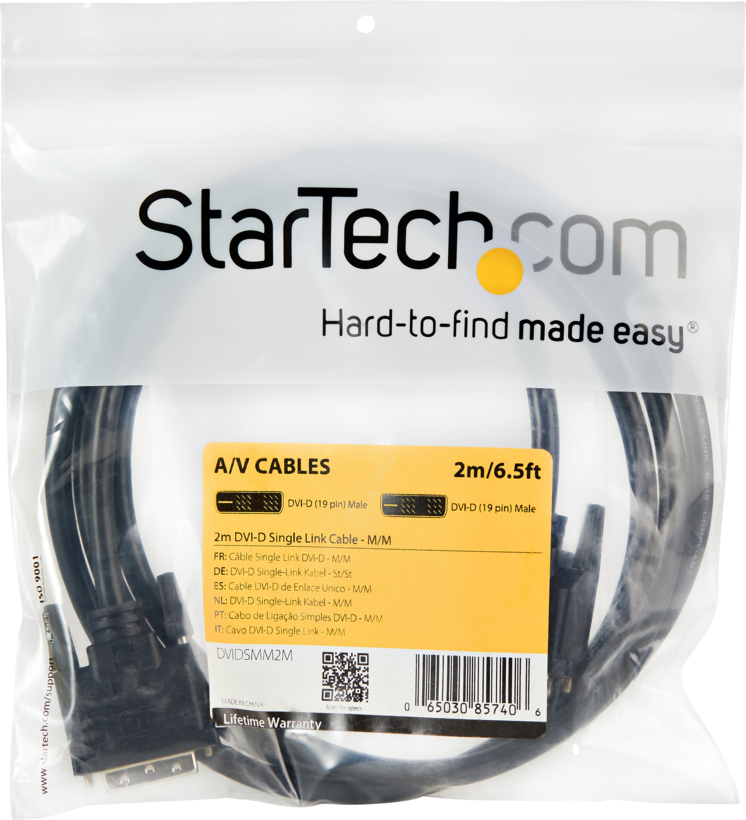 StarTech DVI-D Cable Single Link 2m
