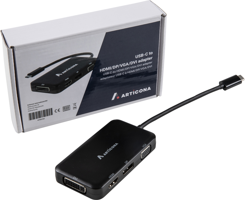 Adapter USB Typ C St-VGA/DVI/HDMI/DP Bu