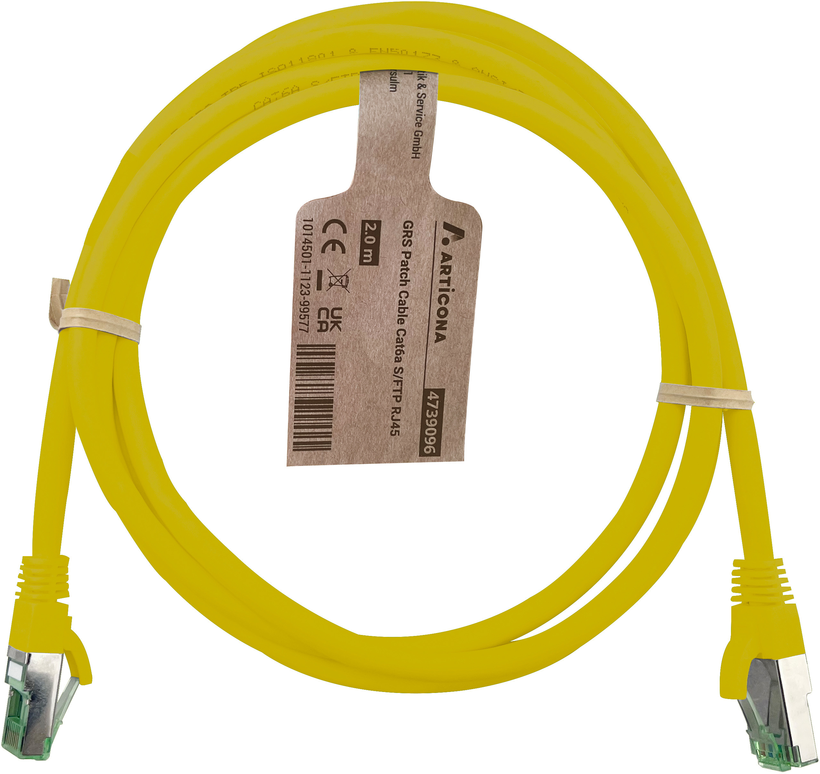 GRS Patch Cable RJ45 S/FTP Cat6a 2m ye
