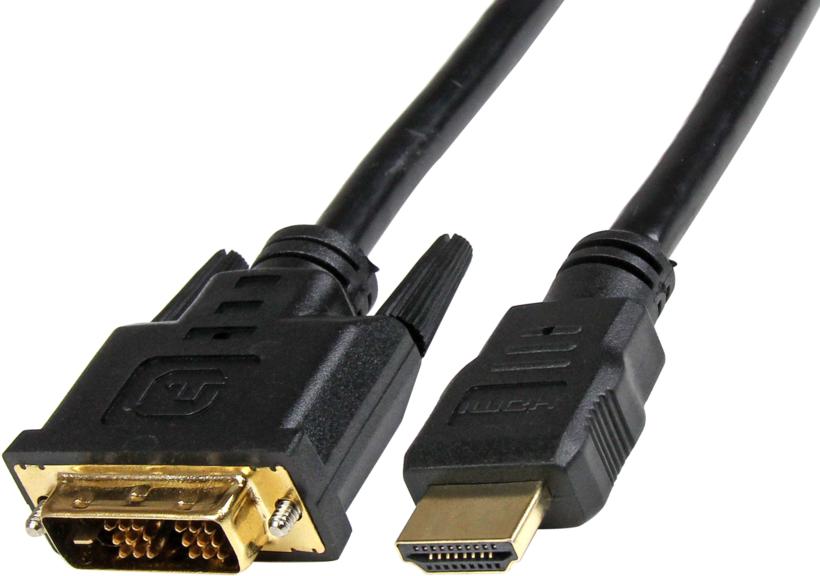 HDMI-A - DVI-D m/m kábel 2 m, fekete