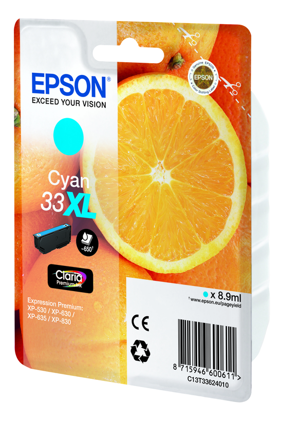 Epson 33XL Claria Tinte cyan