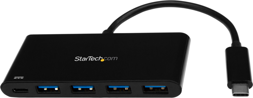 StarTech USB-C 3.0 4 portos hub, fekete