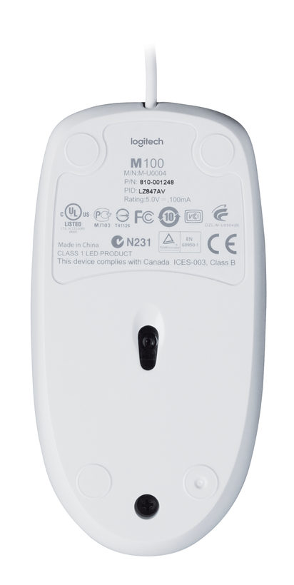 Logitech M100 Maus weiß