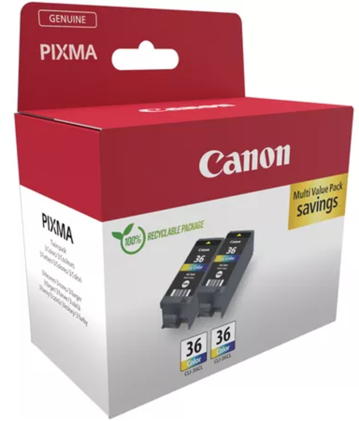 Canon CLI-36 Ink C/M/Y Ink Double Pk