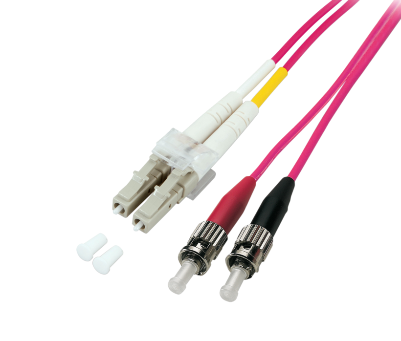Câble patch FO duplex LC-ST, 0,5 m, 50µ
