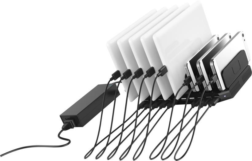 LINDY USB Charging Station 10-port Black