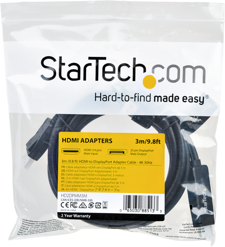 StarTech HDMI - DisplayPort kábel 3 m