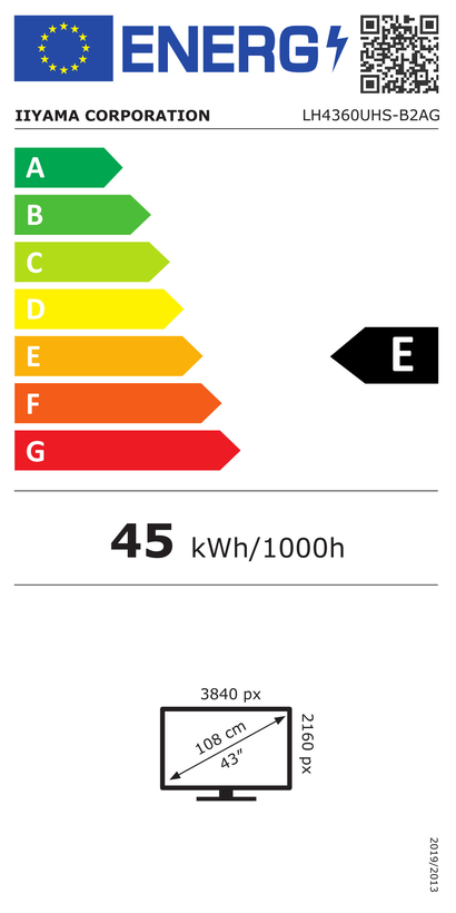 Écran iiyama ProLite LH4360UHS-B2AG