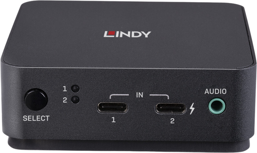 Switch KVM LINDY DP/tipo C 2 portas