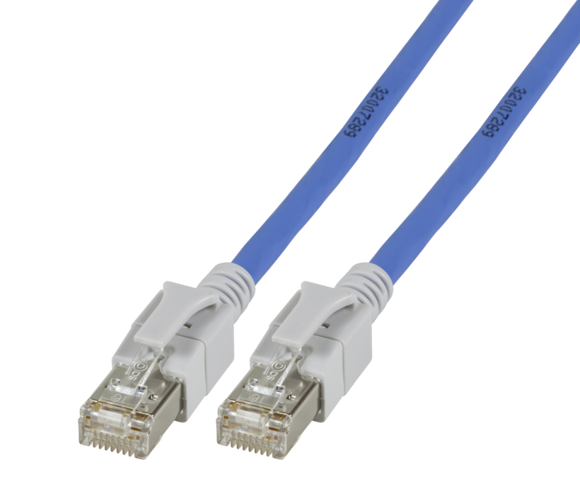 Patch Cable RJ45 S/FTP Cat6a LED 1m Blue
