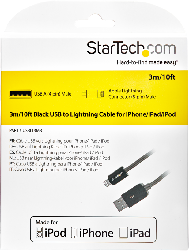 Cable StarTech USB-A - Lightning 3 m