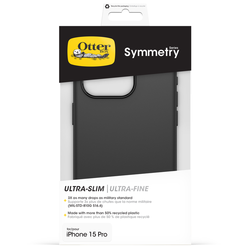 Coque OtterBox Symmetry iP 15 Pro, noir