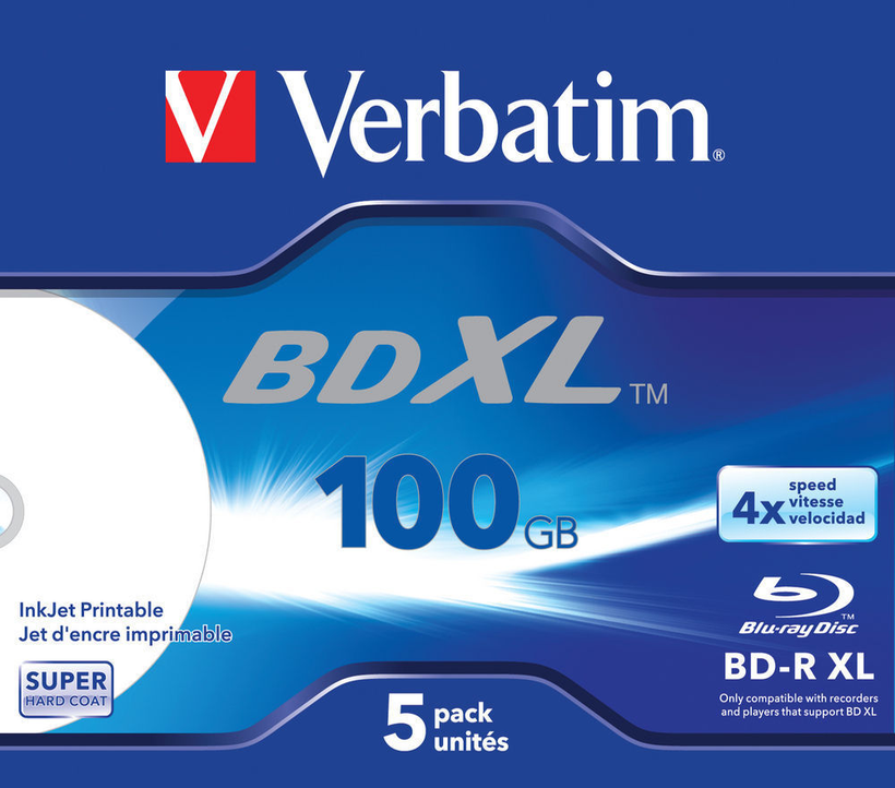Verbatim Blu-ray BD-R 100GB 4x JC 5-pack