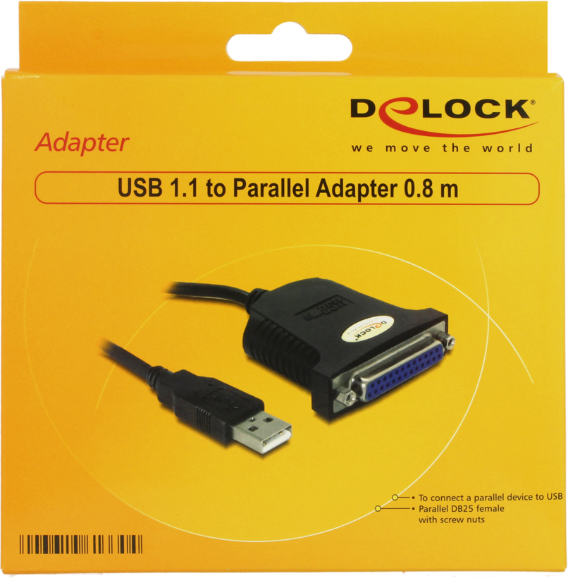 Adaptateur DB25 f.>USB A m. parall. 0,8m