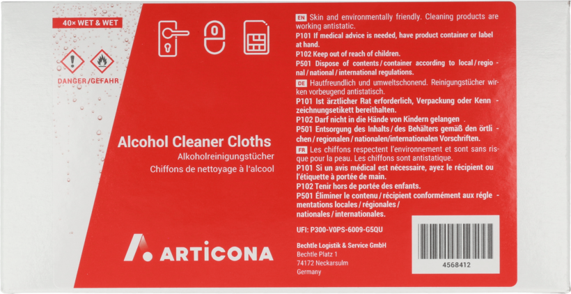 ARTICONA Alcohol-based Cleaner Cloth 40x