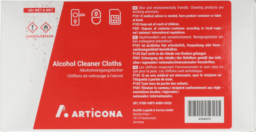 ARTICONA Alcohol-based CleaningWipe 40x