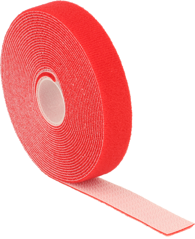 Hook-and-Loop Cable Tie Roll 5m Red