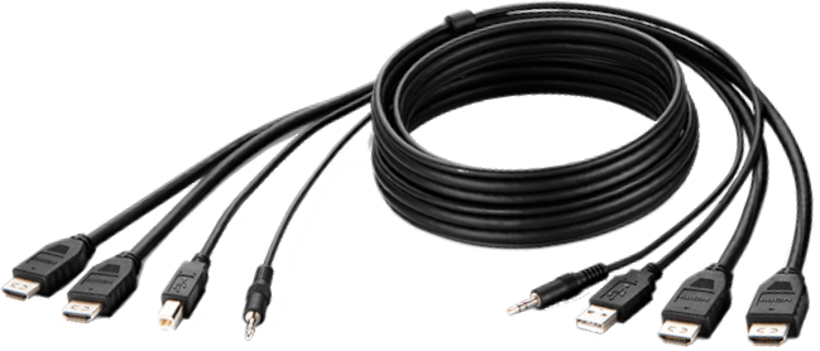 Kabel KVM Belkin 2xHDMI, USB, audio 1,8m
