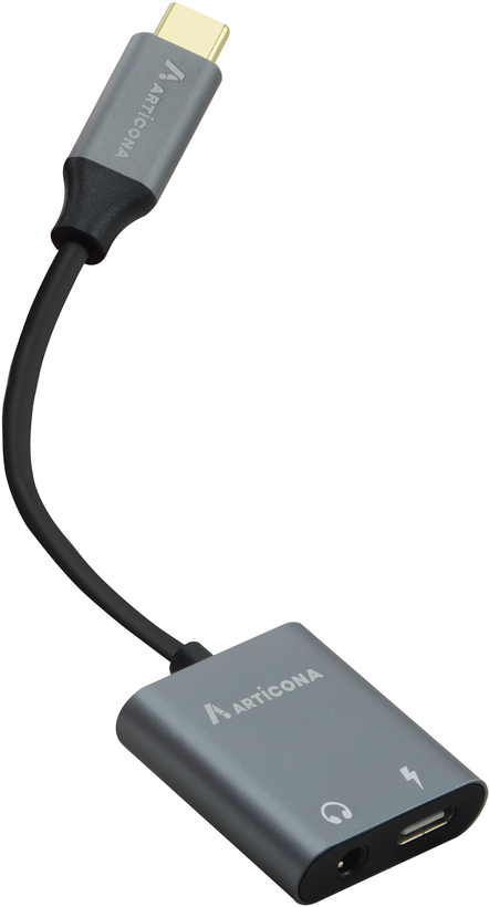 Adaptateur USB-C m. - jack f. + USB-C