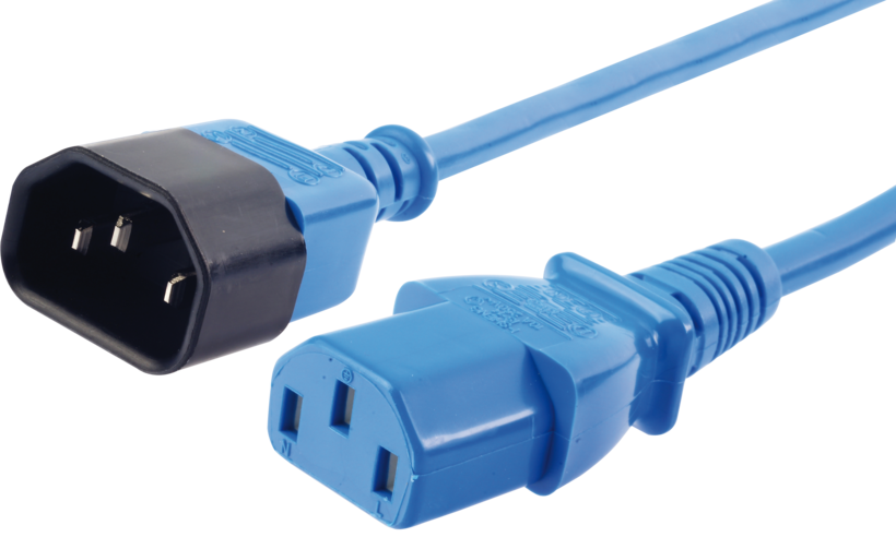 Power Cable C13/f - C14/m 2m Blue