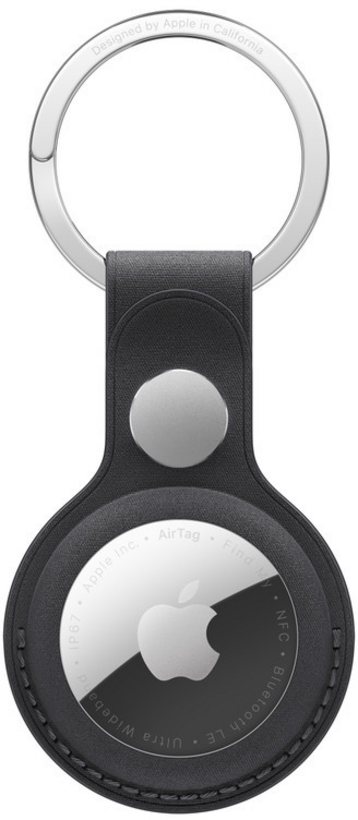 Porte-clés tissage fin Apple AirTag noir