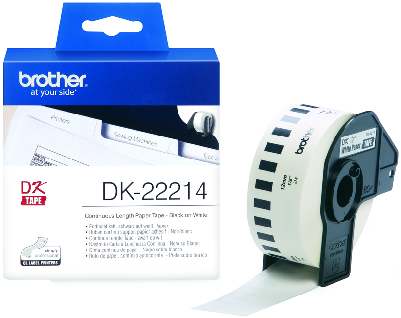 Brother 12mmx30m Cont. Label Roll White