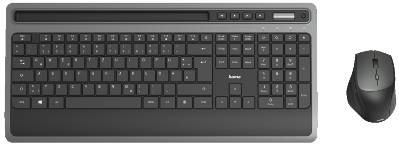 Hama KMW-600 Tastatur Maus Set anthr.