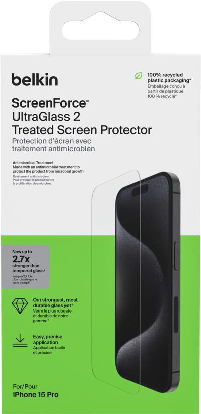 Belkin iPhone 15 Pro Schutzglas