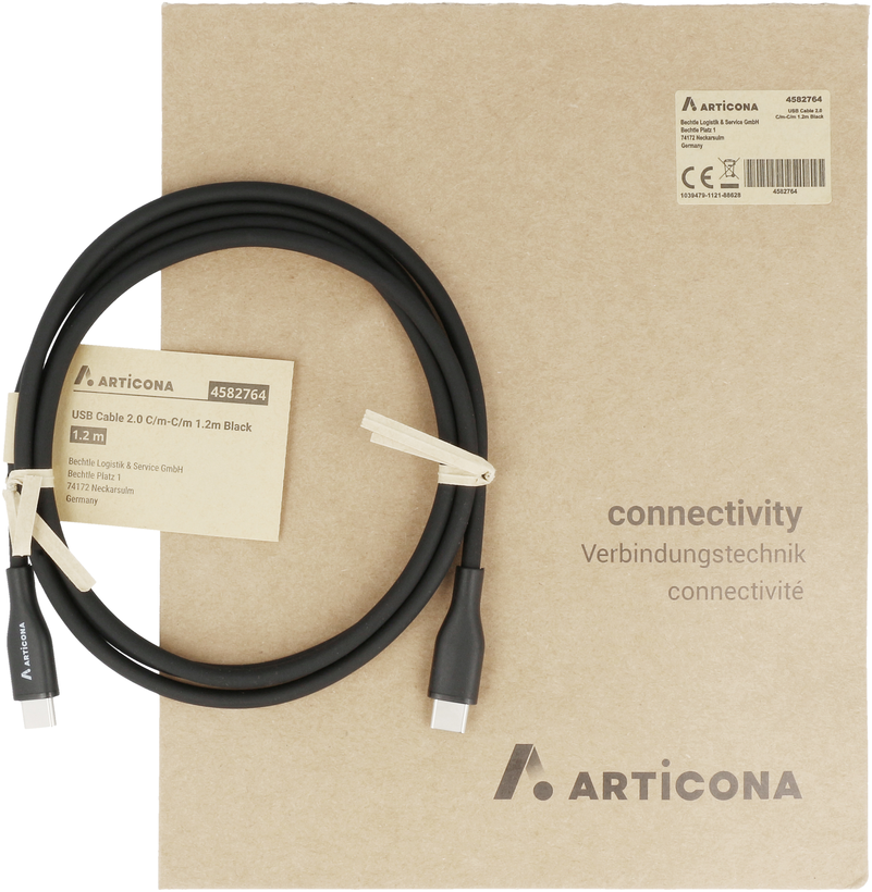 USB-kabel 2.0 C/m-C/m 1,2 m zwart