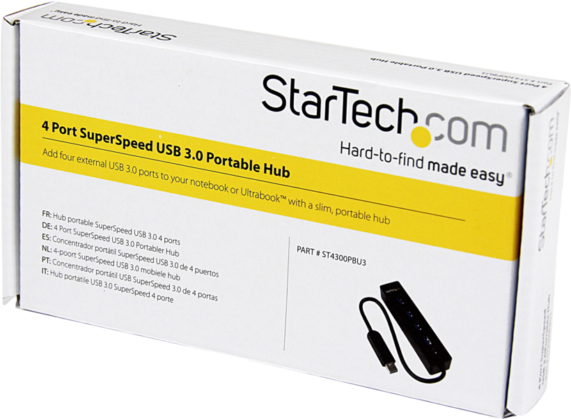 StarTech USB Hub 3.0 4-Port schwarz