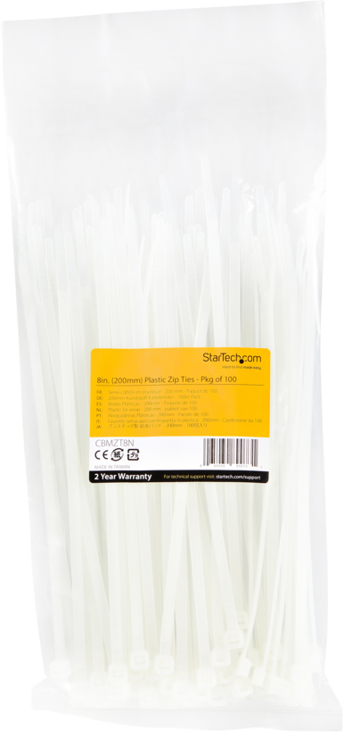 Cable Ties 203x4mm(LxW) White 100x