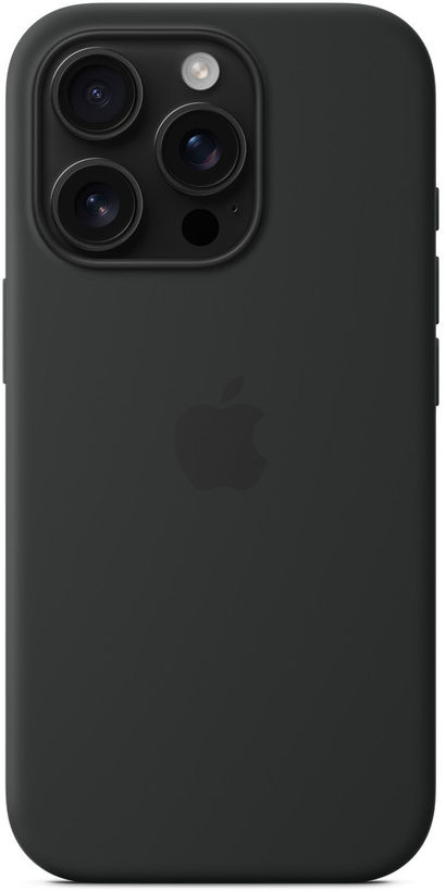 Capa silicone Apple iPhone 16 Pro preta