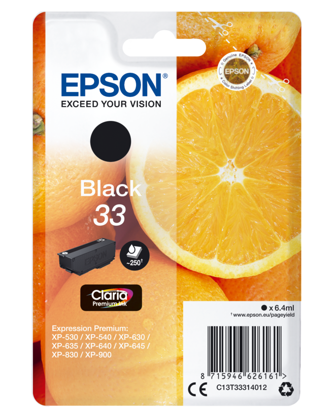 Epson 33 Claria Tinte schwarz