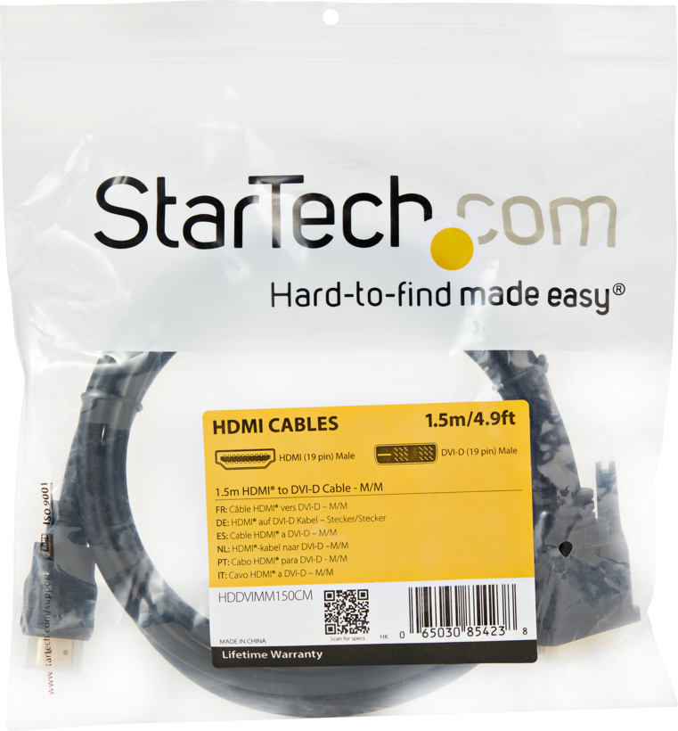 Câble StarTech HDMI - DVI-D, 1,5 m
