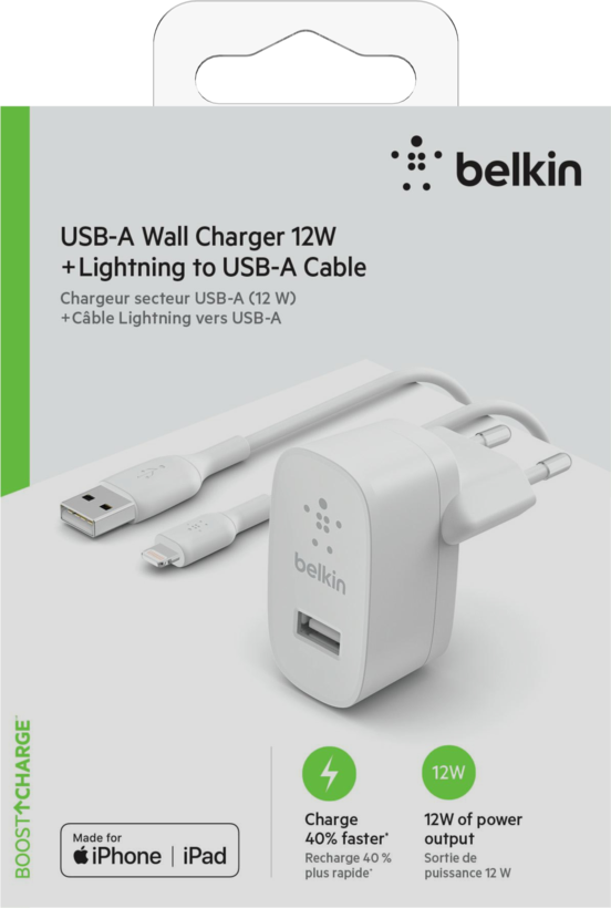 Chargeur USB-A Lightning Belkin 12 W