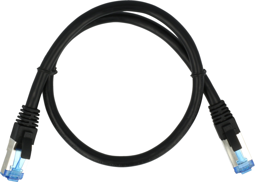 Cable patch RJ45 S/FTP Cat6a 0,5 m negro