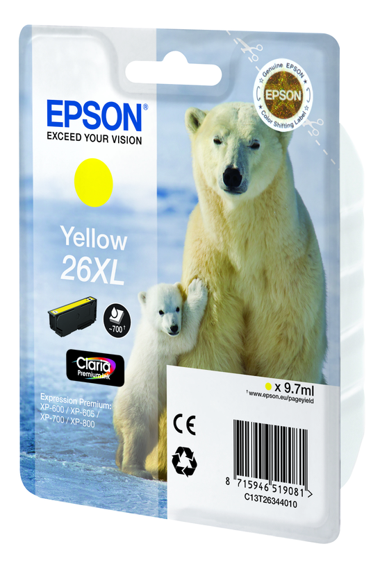 Epson 26XL Claria Ink Yellow