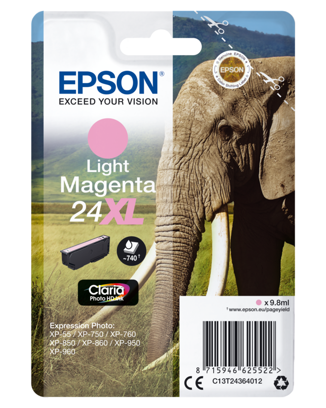 Inkoust Epson 24XL, světle purpurový