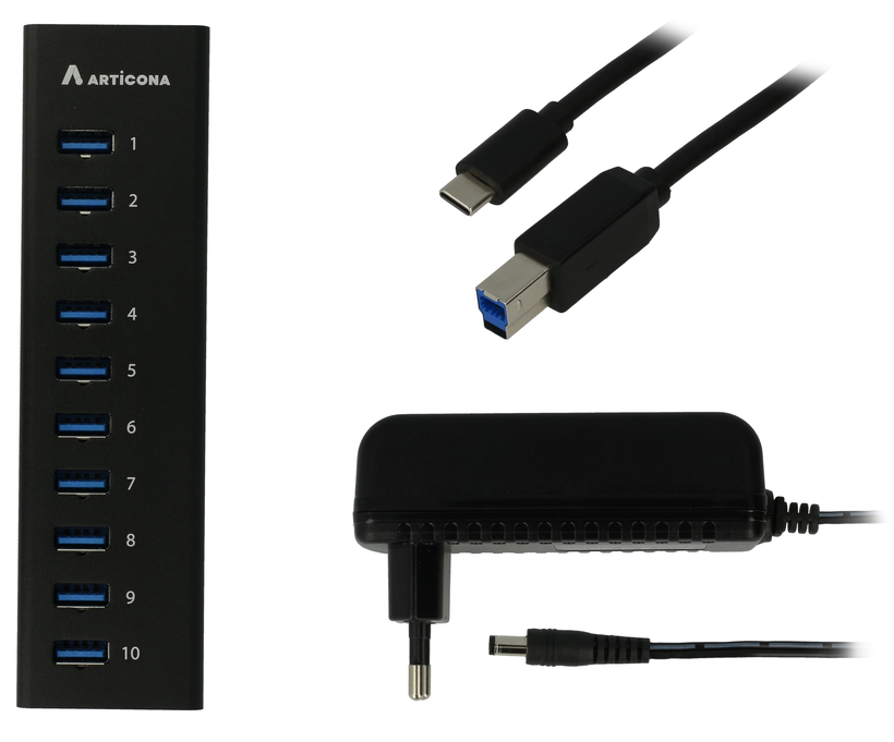 ARTICONA USB Hub 3.0 10-Port Typ C