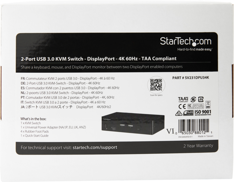 StarTech Przeł. KVM DisplayPort 2-port