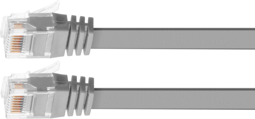 Patch Cable Flat RJ45 U/UTP Cat6 1m Grey