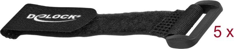 Serre-câbles scratch 150 mm noir x5