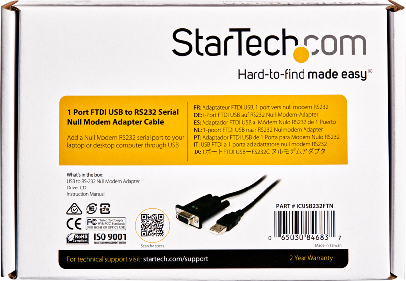 Adapt. DB9 f. (RS232)-USB tipo A m. 1,7m
